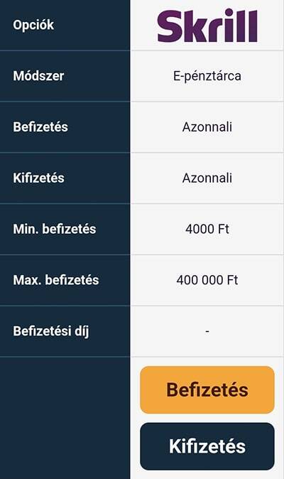BoaBet befizetés Skrill e-pénztárca BoaBet befizetés Skrill e-pénztárca